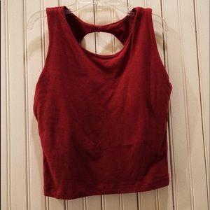 Red crop tank